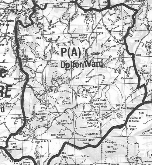 Dolfor Ward Map